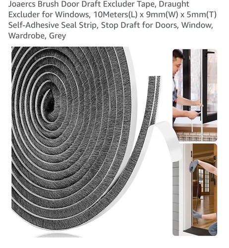 Door draft excluder tape - door,