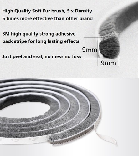 Draught excluder brush 10m - draught, 5m