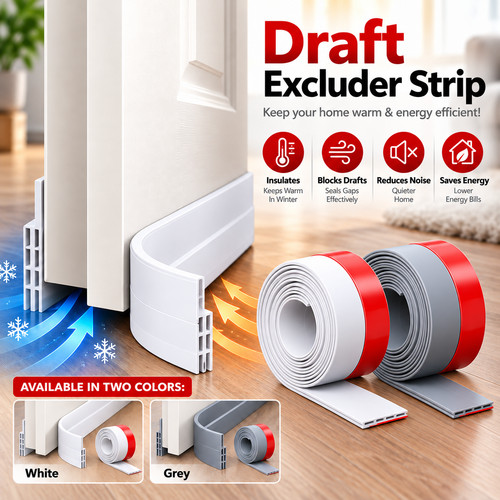Door draft excluder strip - draft,